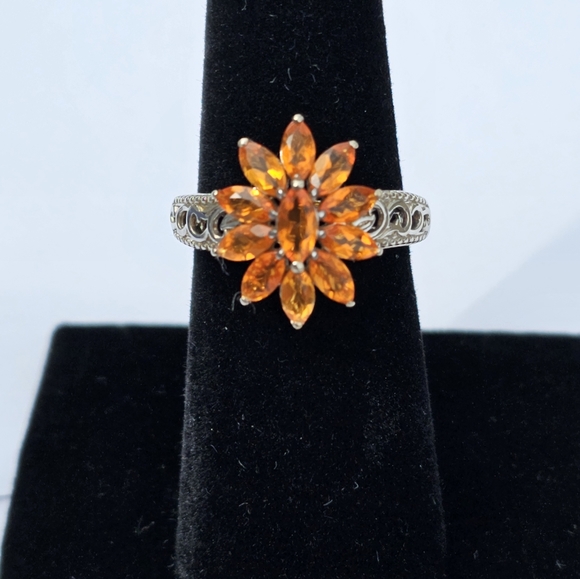 Jalisco Fire Opal Ring Size 7.5 Platinum/925! 😲 - Picture 6 of 14